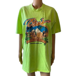 VTG Oasis Shirt Shop Pensacola Beach Fla Neon Green Streetwear Unisex Size XL